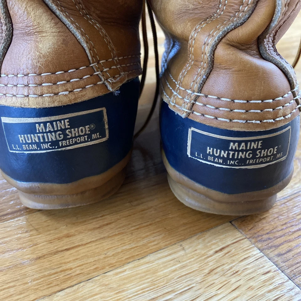 Vintage L.L. Bean Original Maine Zapato de Caza Botas Mujer Talla 9 Hecho en EE. UU. Azul Foto 3 de 4