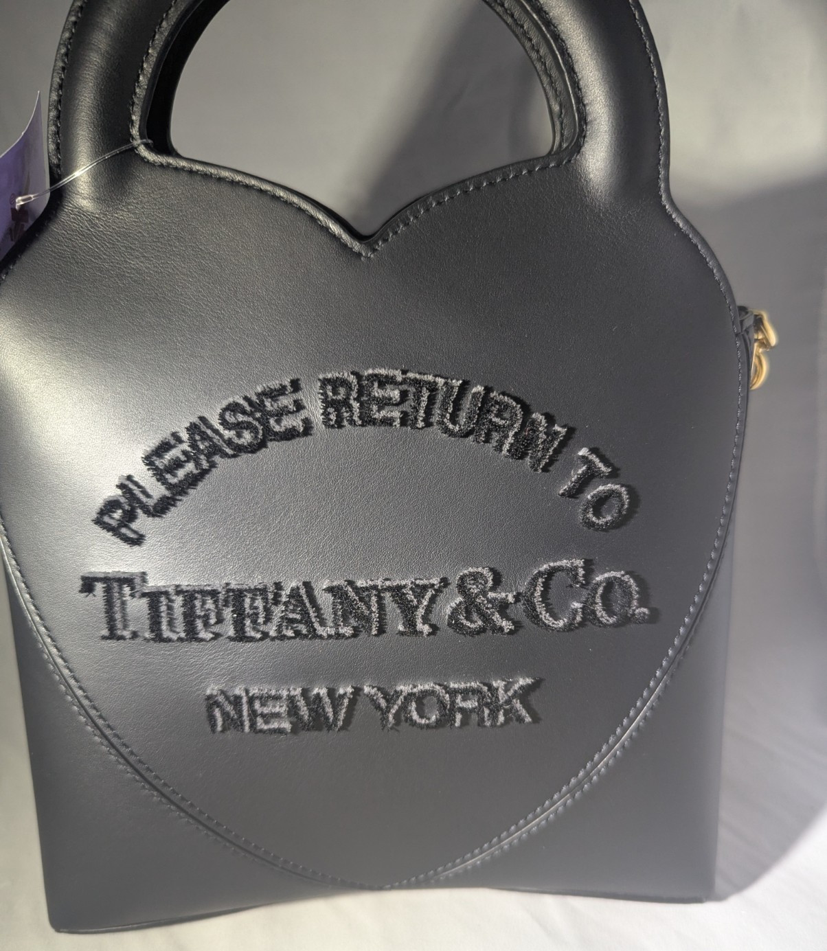 NWT Super Rare Tiffany & Co. Return To Tiffany Raised Logo Black Leather Purse