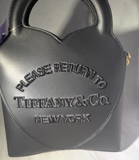 NWT Super Rare Tiffany & Co. Return To Tiffany Raised Logo Black Leather Purse