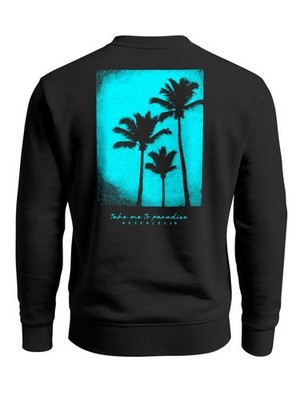 Sweatshirt Herren Pullover mit Backprint Take Me to Paradise Design Summer