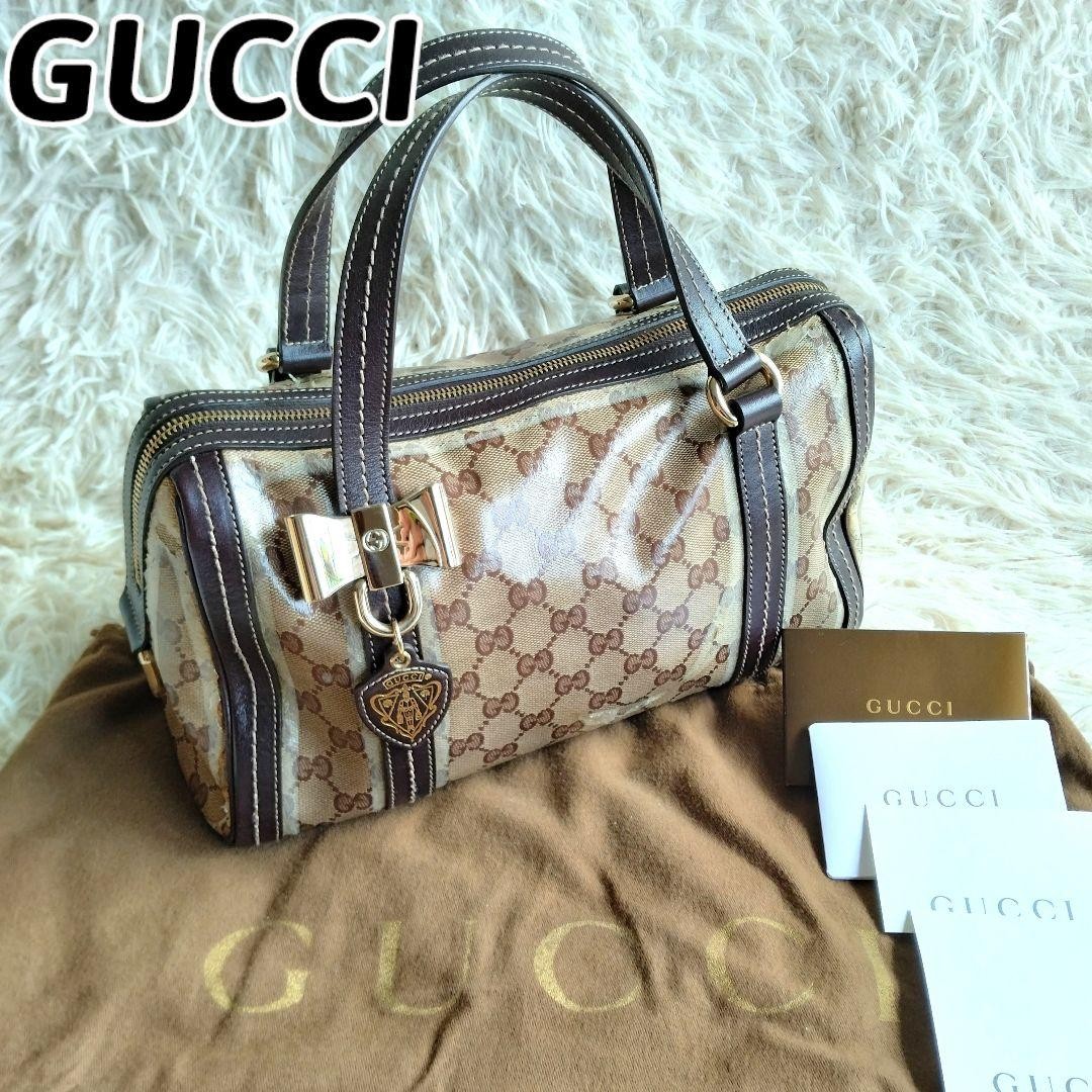 Luxury Gucci Duchessa GG Boston Ribbon Handbag