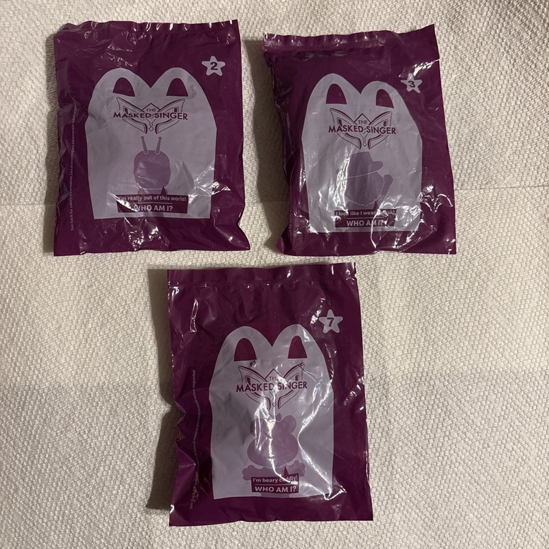 McDonald's Happy Meal Toys 2023 THE MASKED SINGER (Lot of 3) #2 #3 #7