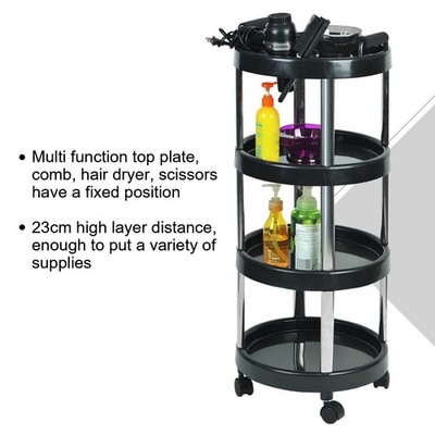 Salon Trolley 4 Layer Stainless Steel Framed Universal Roller Salon Cart For SET