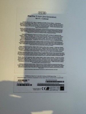 ipad pro 11 zoll 3 generation Space Grau, 512 GB, WiFi u. Cellular incl. Pencil