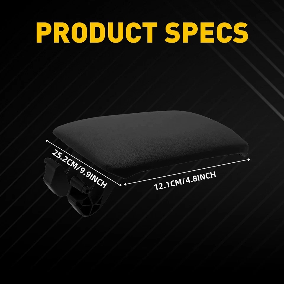 Cubierta de tapa de reposabrazos de cuero para consola central delantera negra H para Audi A3 8P 2003-2012 Foto 3 de 4