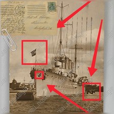 Cartolina SMS HERTHA Incrociatore 1909 Chiglia Viaggiata Francobollo Marina Militaria 1° WW2