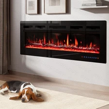 40" 1500W/900W Electric Fireplace 12 Colors- Wall Mount, Recessed, Freestanding