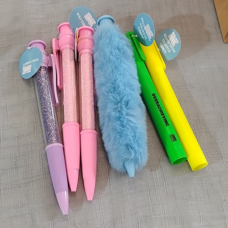 Jumbo Novelty Glitter Pens & Highlighters Lot, Multicolor, Girls