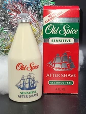 Vtg OLD SPICE SENSITIVE After Shave Alcohol-Free New Old Stock 1993