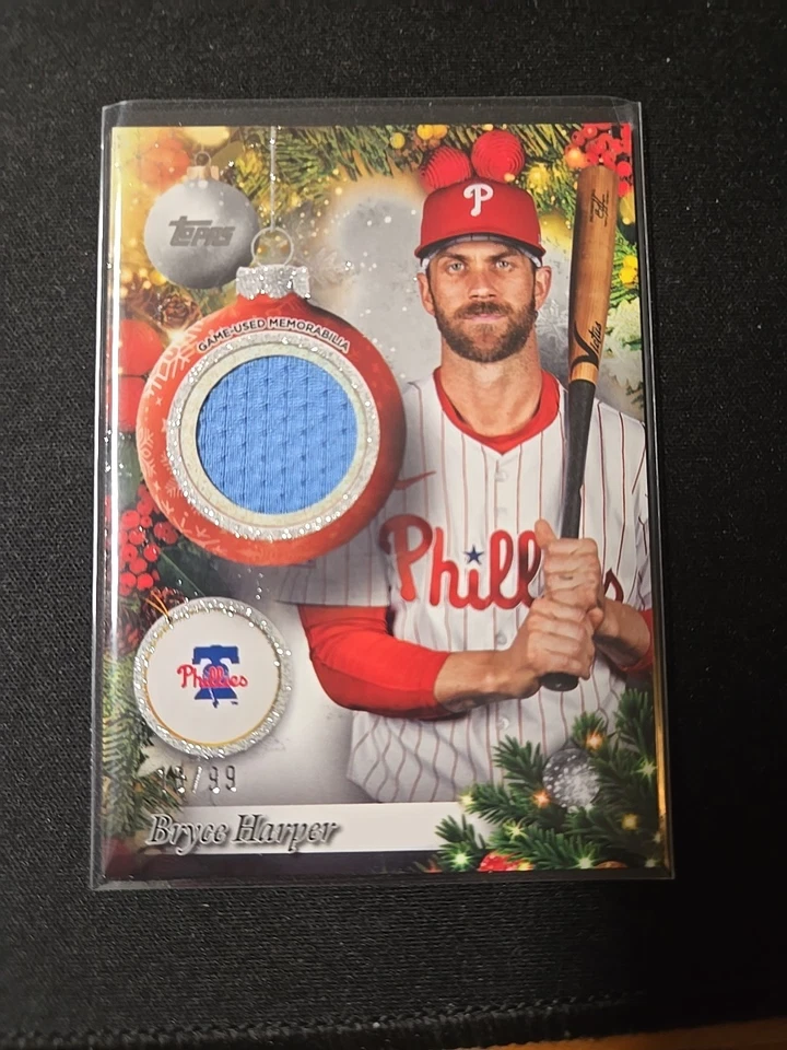 2025 Topps Holiday - Relics Bryce Harper #PR-BH (MEM) 18/99 - Image 2 of 4