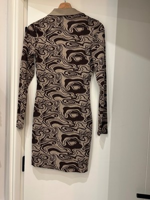 chinese dress ladies Brown Marble Print Long Sleeve Dress | Abstract Dresses main image 0