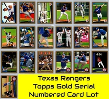 Texas Rangers Topps Gold Serial Numbered #/2009 Baseball Card Lot (19) NM