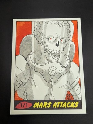 2012 Topps MARS ATTACKS 1/1 SKETCH CARD   