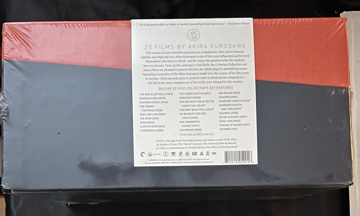 AK 100: 25 Films by Akira Kurosawa (DVD, 2009, 25-Disc Set