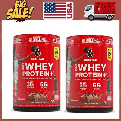 2 Pack Six Star Pro Nutrition 100% Whey Protein Powder Plus. Triple Chocolate