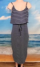 NWT Cupshe Women's Blue White Stripes Size -Medium- Sleeveless Dress