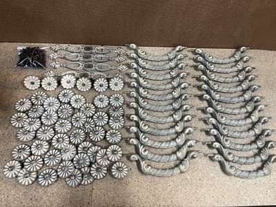 Lot Of Vintage KBC Drawer Pull Handles 50597 N14466 47309 White Washed Brass C21