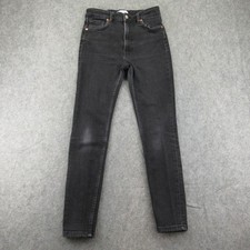ZARA Women's Black Skinny Jeans Size 6 High Rise Stretch Denim