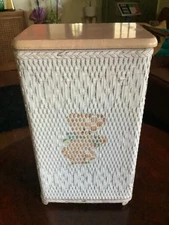 VTG  mid century mcm CHILDREN'S  nursery WICKER HAMPER TOY STORAGE