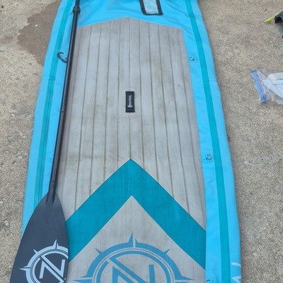Nautical Inflatable SUP Paddleboard 10 ft 6 in Blue/Gray w/ Paddle & Bag