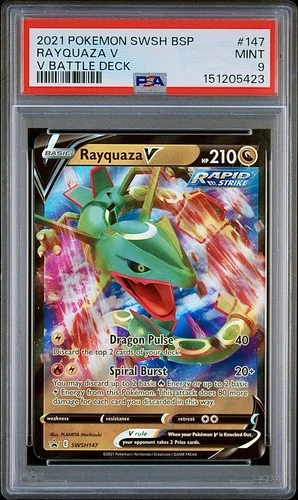 2021 POKEMON RAYQUAZA V SWSH147 V BATTLE DECK PROMO PSA 9 ! LOW POP