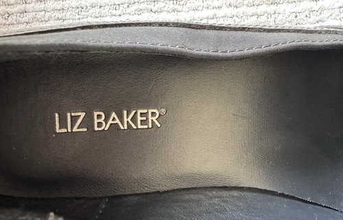 Liz Baker Womens 7.5M Wedge Slip On Loafers Navy Blue Leather Casual Comfort - Picture 7 of 8