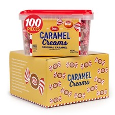 Candy Caramel Creams - 100 Count Candy Tub - Gift Box - Fresh from the Factory