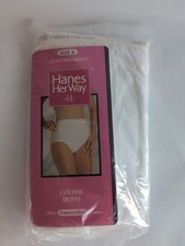 Vtg Woman  s Hanes Her Way White 100 Cotton Briefs Panties 3 Pack Sz 8 NOS 1992