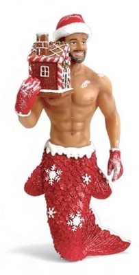December Diamonds Gingerbread Santa Merman Ornament 7.5-Inch Christmas Decor
