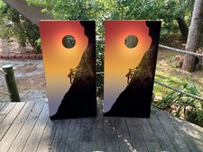 FADEPROOF Cornhole Board Wraps Laminated / ROCK CLIMBING /