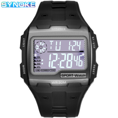 Waterproof Men Sports Watch Multifunctional Large Screen LED Display Wristwatch