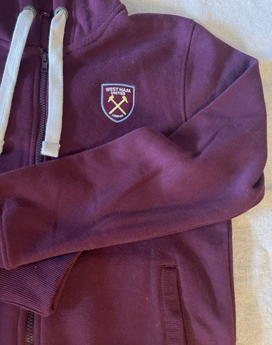 West Ham United London Soccer Burgundy Full Zipper Sweat Shirt Hoodie S - Bild 3 von 5