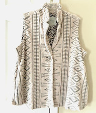 John Mark Womens Soft Faux Fur Boho Vest Size Xl/xxl New W/pockets Stunning