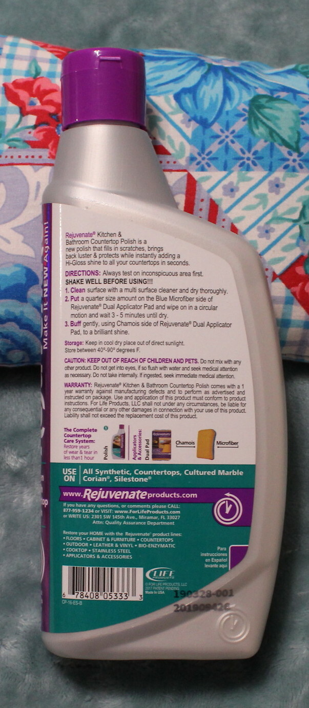 Rejuvenate Kitchen Bathroom Countertop Polish 16 Oz Rj16cp For