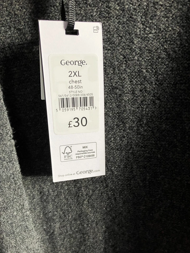 Longline Grey Wrap Over  Cardigan/Robe with belt. New with Tags.  2XL. - Image 3 of 4