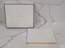 NEW IN BOX Graphic Image Wedding Guest Book Pebble Leather Bound Hardcover White
