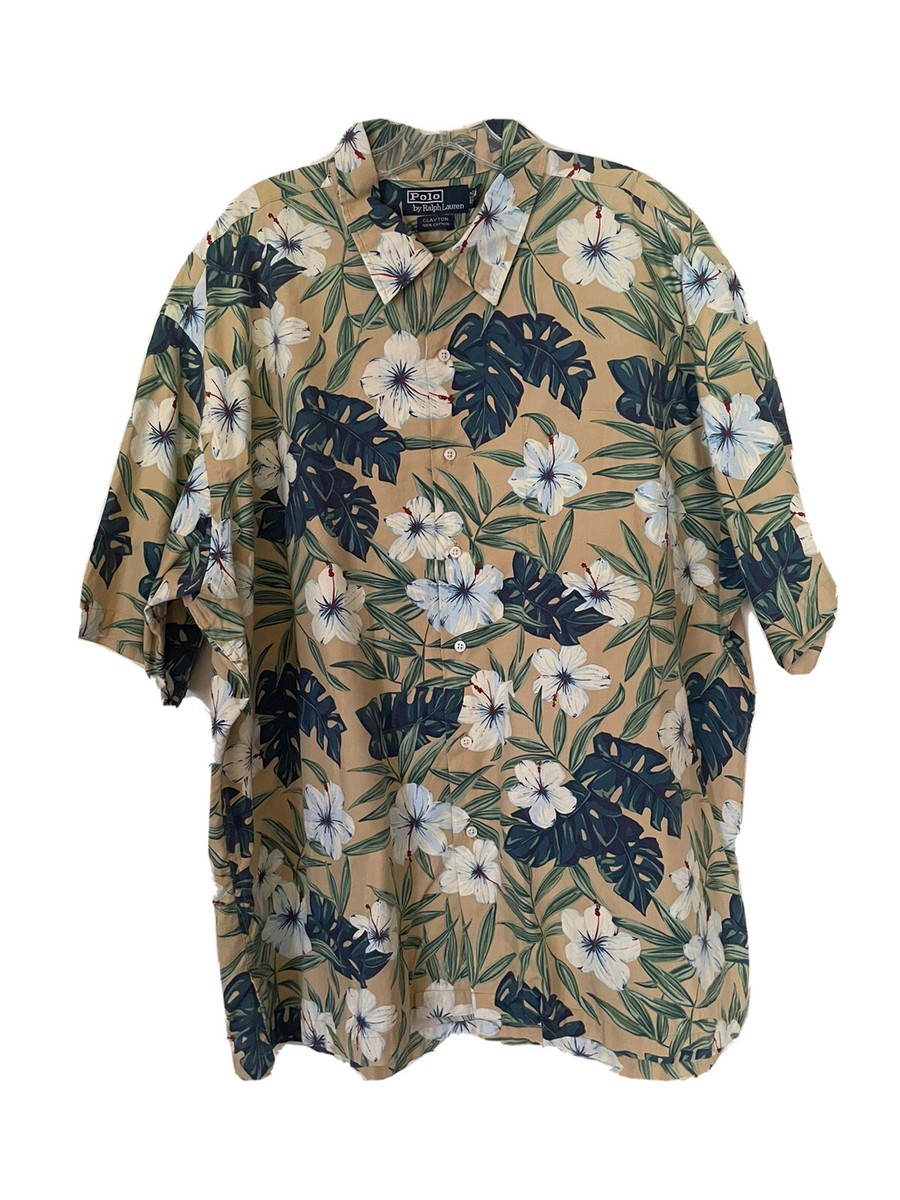 POLO RALPH LAUREN Clayton 花柄 size XXL Vintage Polo Ralph Lauren Shirt Clayton Hawaiian Floral