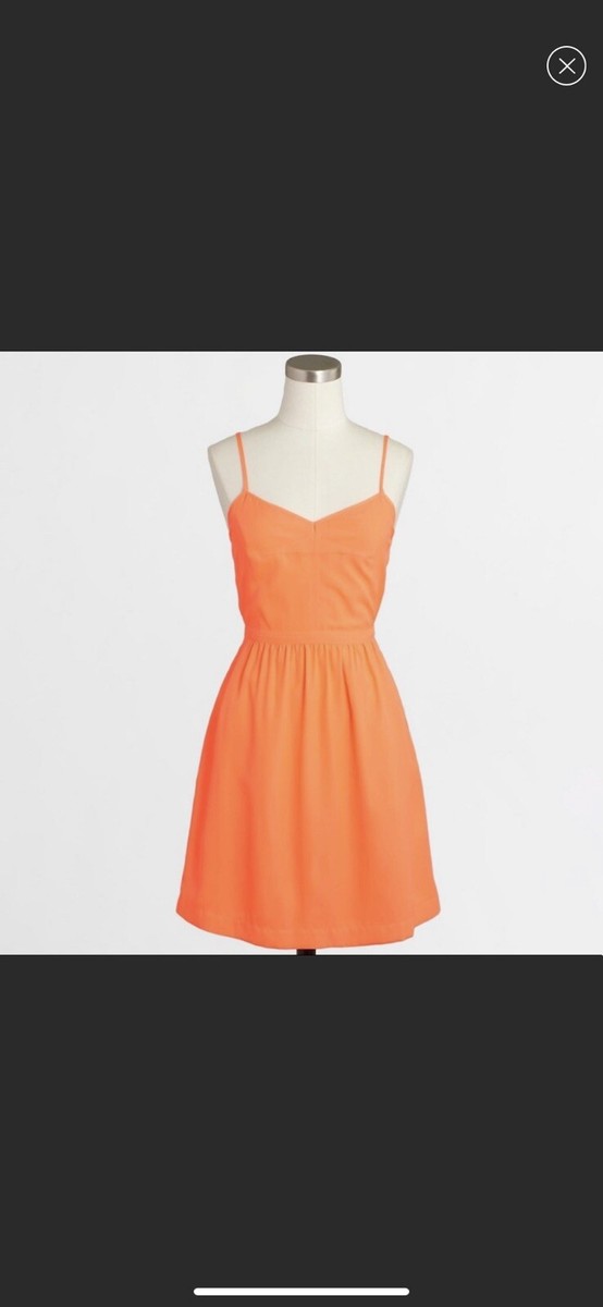 j crew factory orange dress Sleeveless Tiered Dress For Women