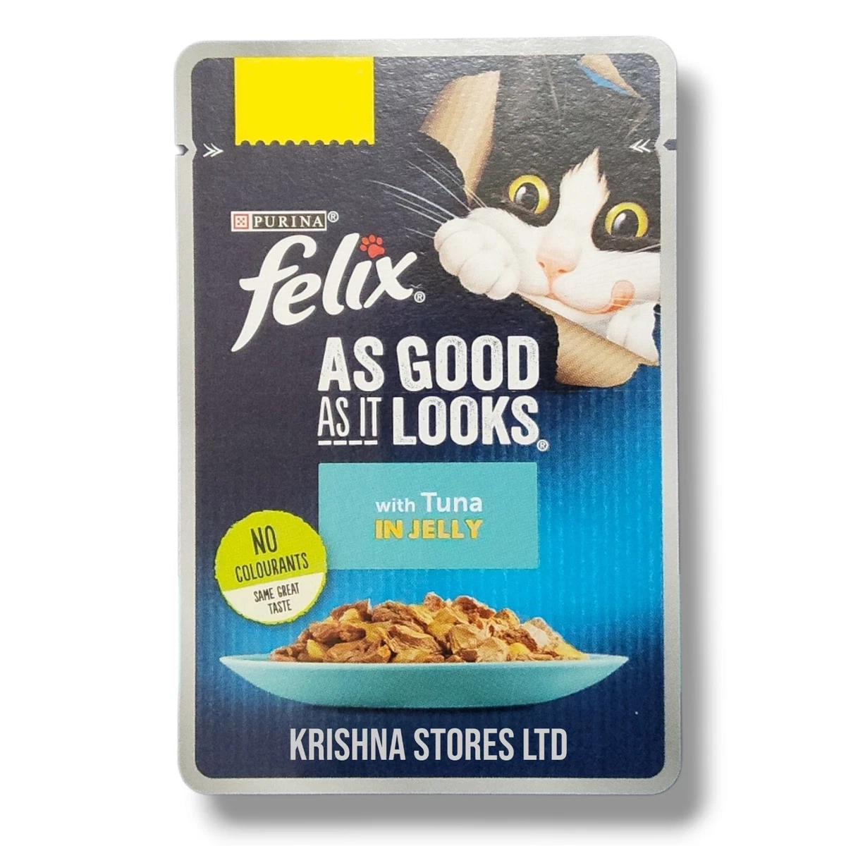 Felix As Good As It Looks Adult Wet Cat Food Tuna in Jelly 20 x 100g Pouches  : : Pet Supplies