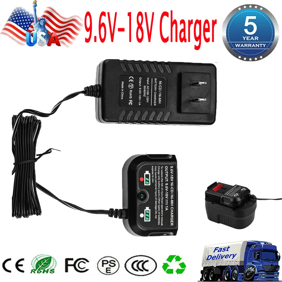 Battery Charger For Black For Decker 9.6V-18V NiCd NiMh HPB18 HPB18-OPE  Battery