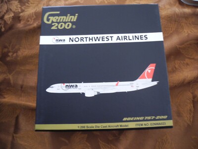 VERY RARE Gemini Jets 200 Boeing 757 NWA, 1:24, Perfect! 2008 VERSION!