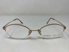 Perry Ellis France PE146-1 49-20-140 Antique Gold Half Rim Eyeglasses Frame Y613