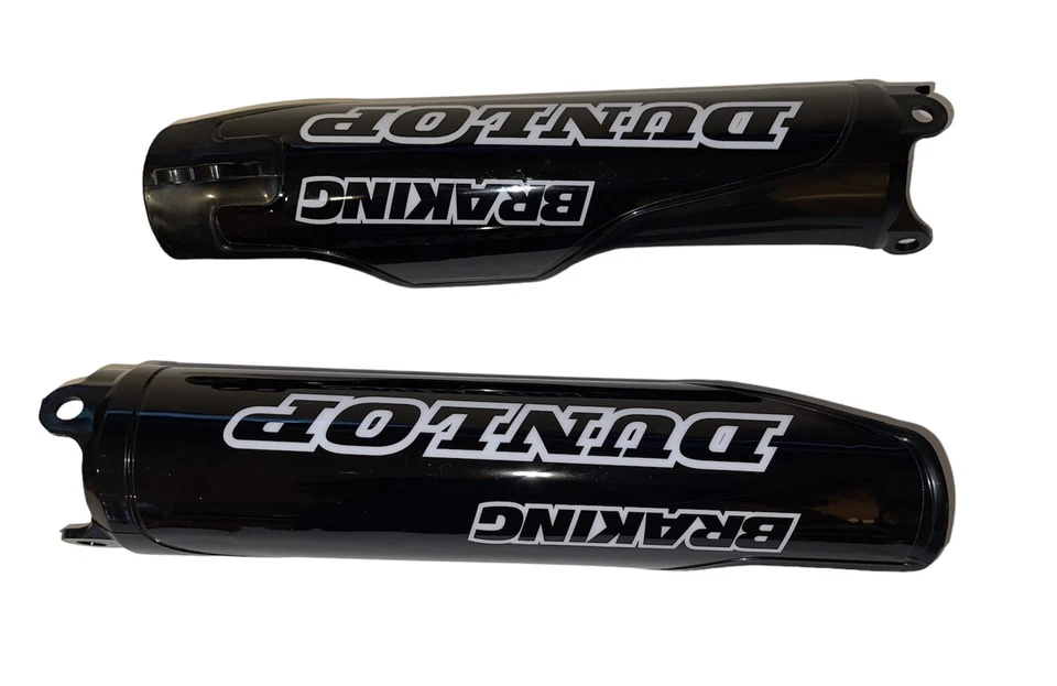 Protectores de horquilla Honda 2004-2017 con gráficos negros instalados CR125R 250R CRF250 CRF450 Foto 2 de 4