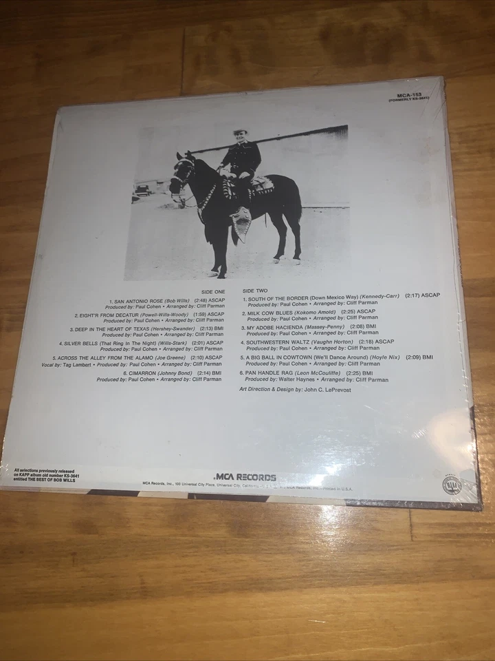 The Best of Bob Wills Vinyl LP - Factory Sealed No Cutouts-Rare - Mint - Country - Image 2 of 2