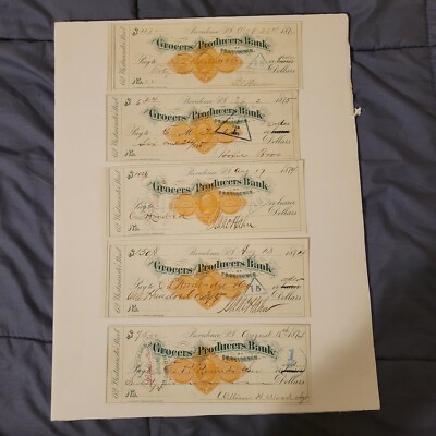 GROCERS & PRODUCERS VINTAGE BANK CHECKS LOT OF 25