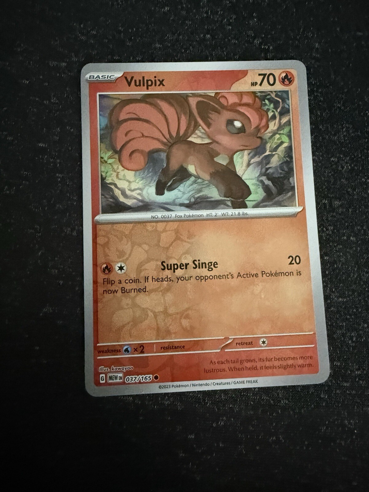 Vulpix 037/165- Pokemon 151- Reverse Holo Common- NM/M