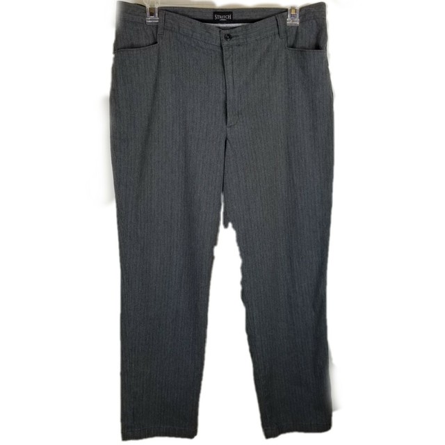 Lee Riders Womens Pant Plus Sz 18 Gray Black Stripes Stretch Dress Professional for sale online 