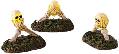 Department 56 Village Accessories Halloween Boneyard Do No Evil Lights 1.57 inch