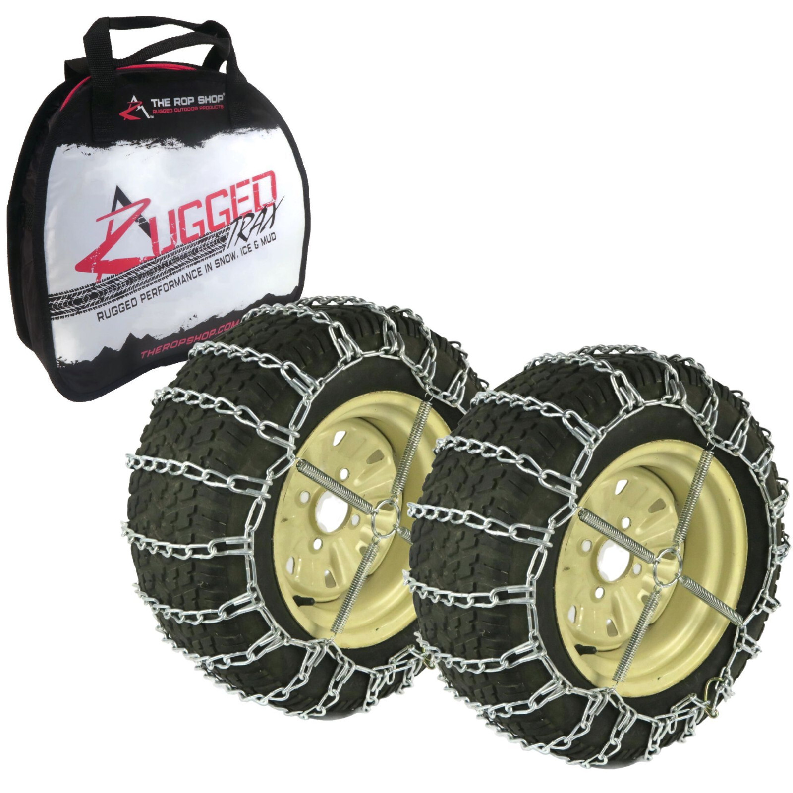 2 Link TIRE CHAINS & TENSIONERS 23x8.5x12 for Garden Tractors Riders