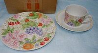 Seltmann Weiden Germany Jl Giardino Le Panier Fleuri Kaffeegedeck, 3 Tlg. - Neu